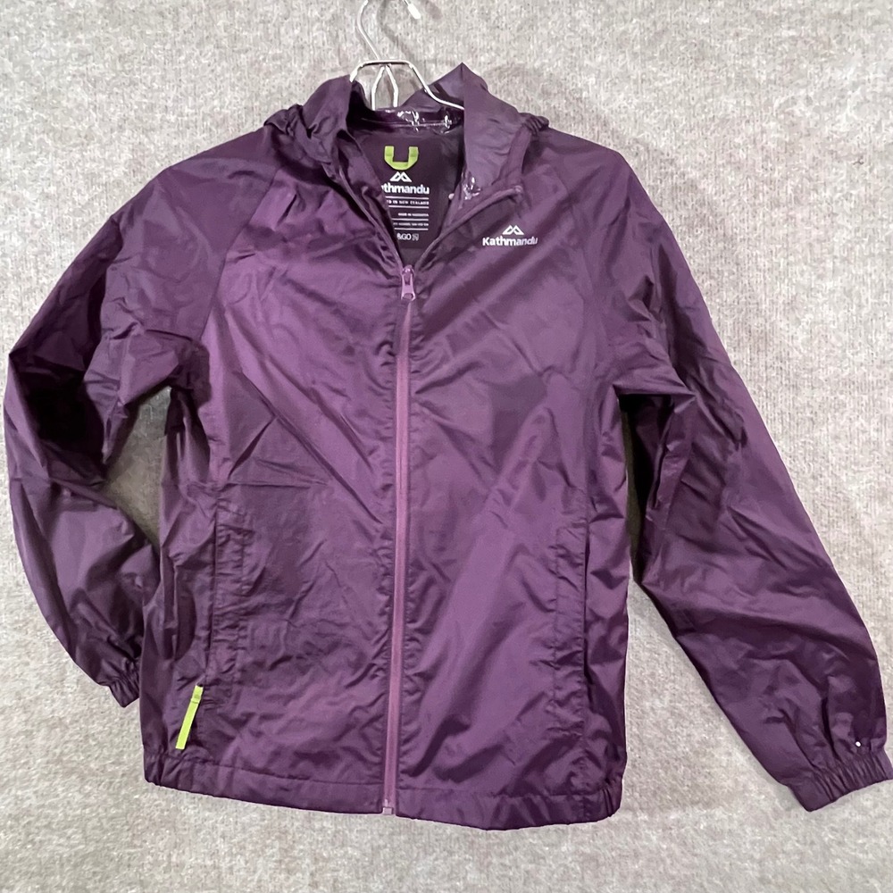 Kathmandu Windbreaker Jacket Kids 12Y Purple Packable Lightweight Gorpcore